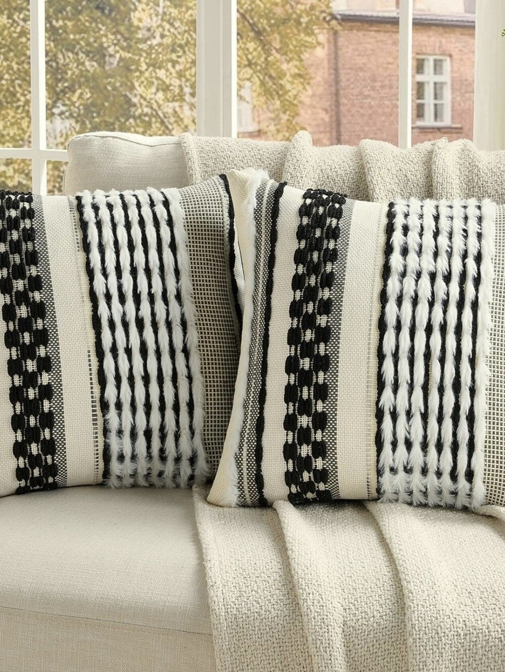 2 Pack Tufted Throw Pillow Covers